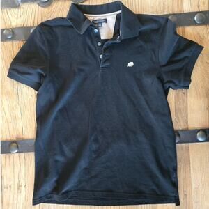Banana Republic Fitted Pique Polo Black Short Sleeve Shirt sz L